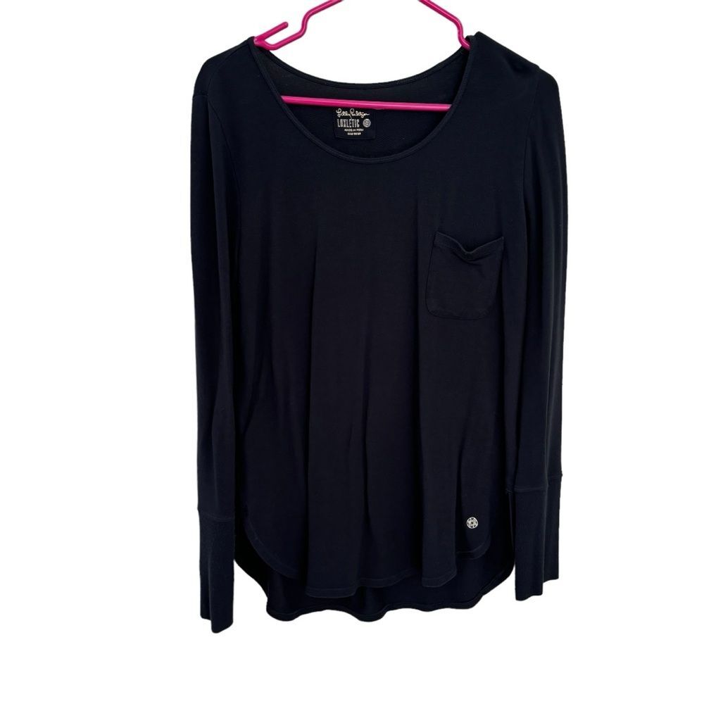 Lilly Pulitzer Luxetic Black Long Sleeve Top Sz S